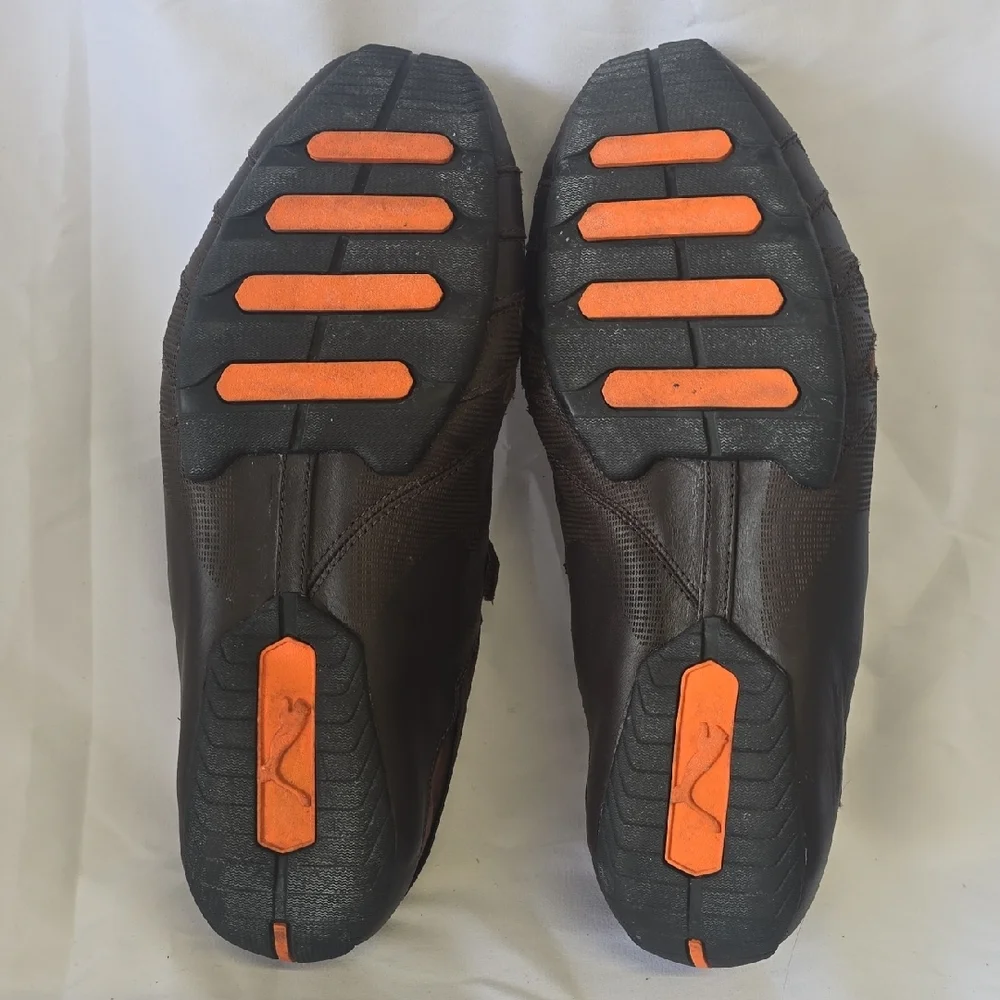 Puma Vedano V Driving Motorsport Y2K Brown Leather, Size Men's 11 - Picture 6 of 9